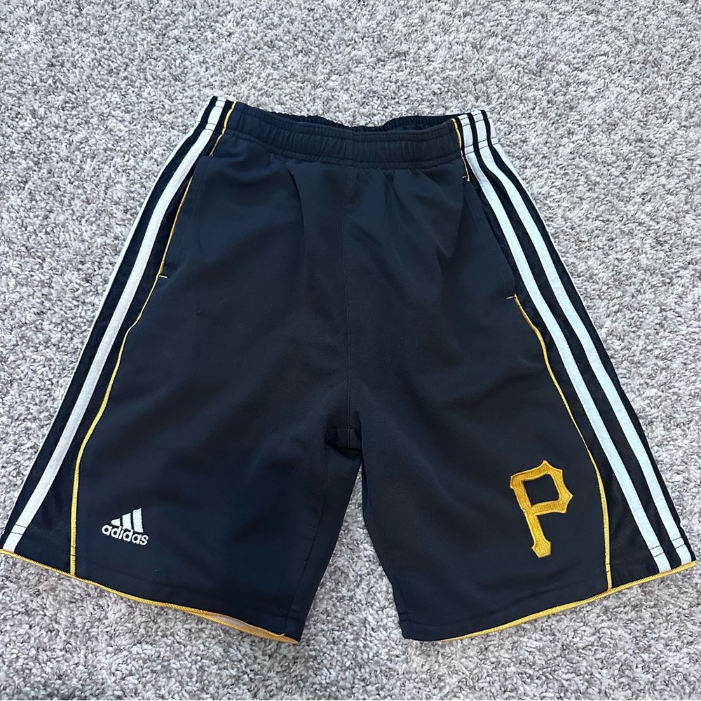 Boys Adidas Pittsburgh Pirates baseball basketball shorts
